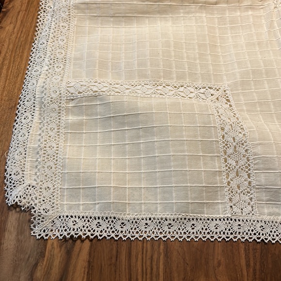Cotton Cream Crochet, machine, Square TableCloth, 62” - Picture 10 of 11
